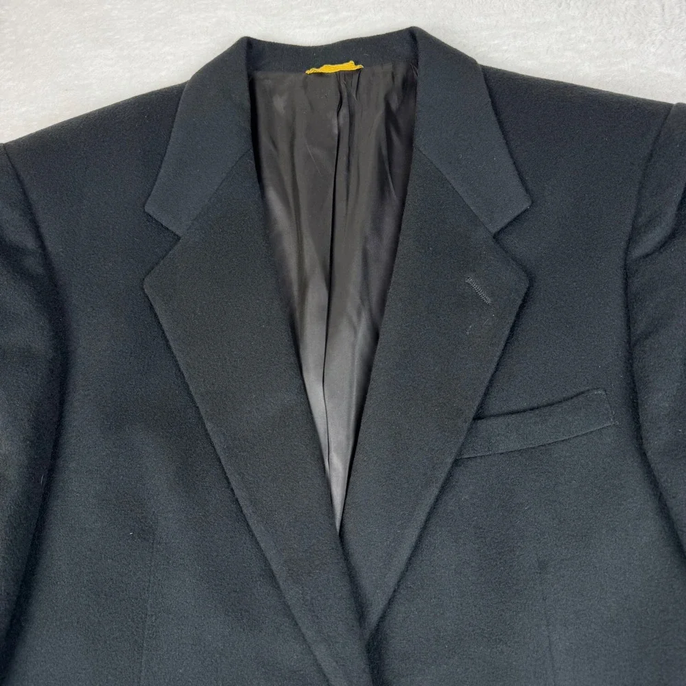 100% Cashmere Sterling & Hunt Blazer Mens 40R Black 2 Button Sport Coat Vintage